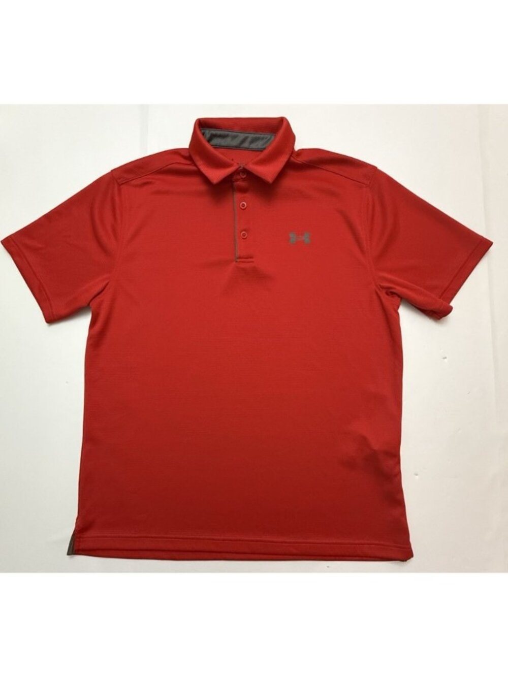 Under Armour Polo Shirt Men’s Large Red HeatGear Loose Golf Athletic Performance